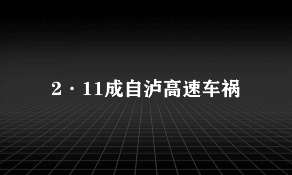 2·11成自泸高速车祸