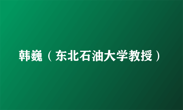 韩巍（东北石油大学教授）