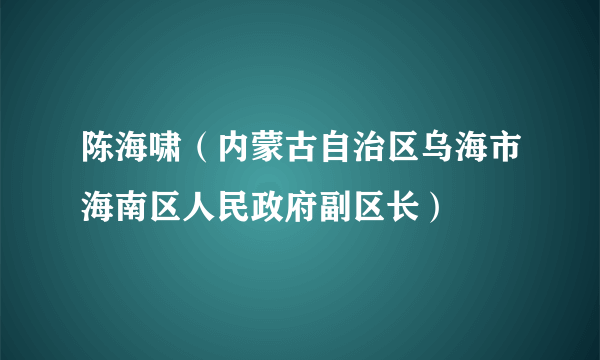 陈海啸（内蒙古自治区乌海市海南区人民政府副区长）