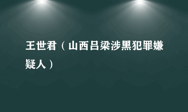 王世君（山西吕梁涉黑犯罪嫌疑人）