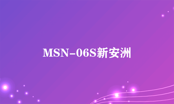 MSN-06S新安洲