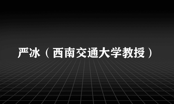 严冰（西南交通大学教授）