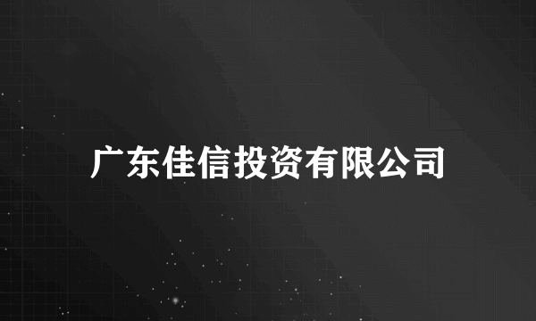 广东佳信投资有限公司