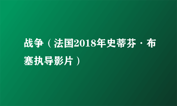 战争（法国2018年史蒂芬·布塞执导影片）