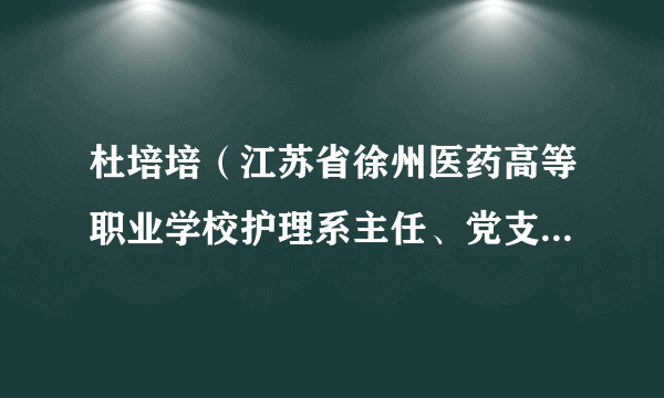 杜培培（江苏省徐州医药高等职业学校护理系主任、党支部书记）