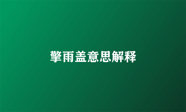 擎雨盖意思解释