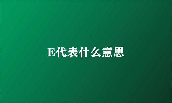 E代表什么意思
