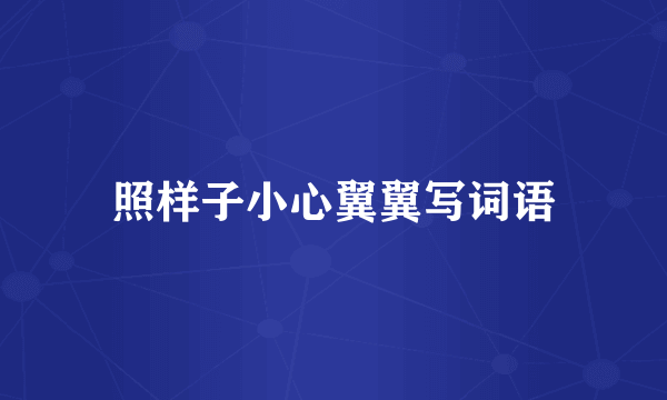 照样子小心翼翼写词语