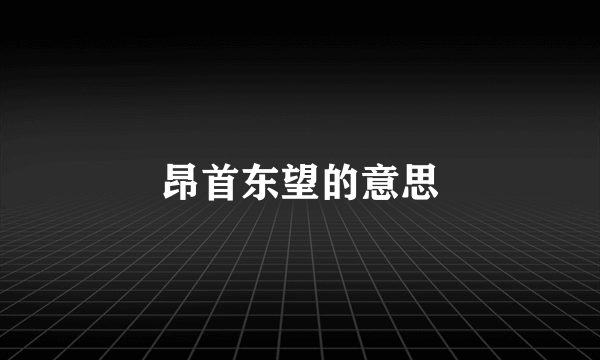 昂首东望的意思