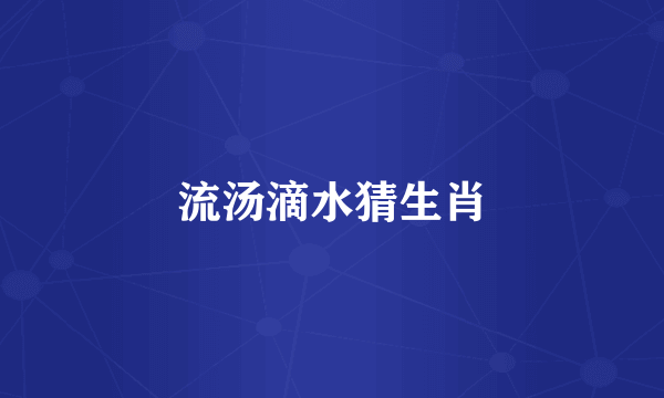 流汤滴水猜生肖