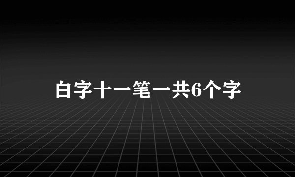 白字十一笔一共6个字