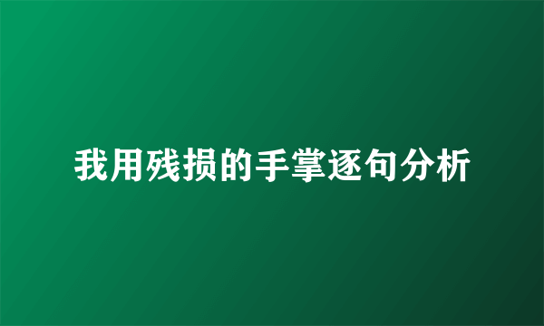我用残损的手掌逐句分析