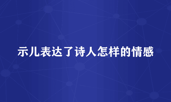 示儿表达了诗人怎样的情感