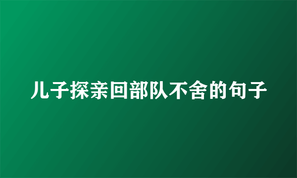 儿子探亲回部队不舍的句子