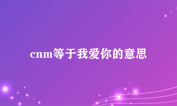 cnm等于我爱你的意思