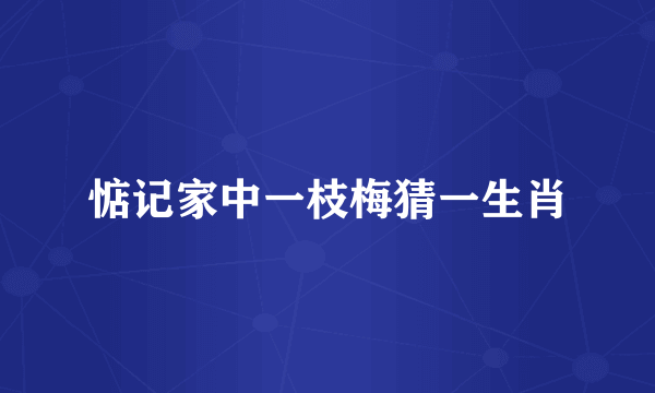 惦记家中一枝梅猜一生肖