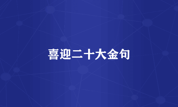 喜迎二十大金句