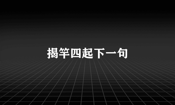 揭竿四起下一句