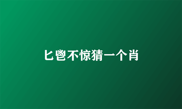 匕鬯不惊猜一个肖