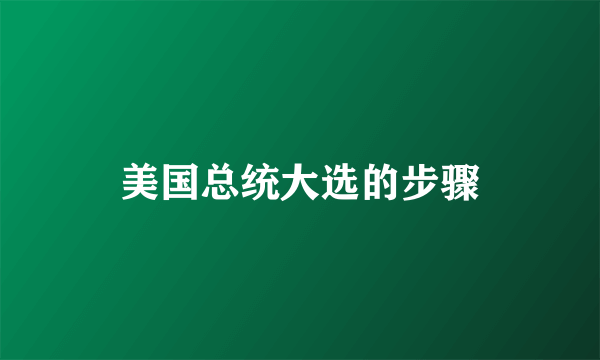 美国总统大选的步骤