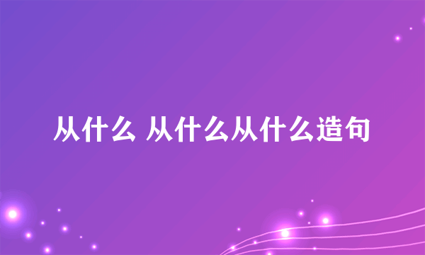 从什么 从什么从什么造句