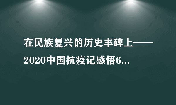 在民族复兴的历史丰碑上——2020中国抗疫记感悟600字以内