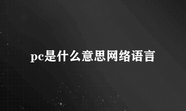 pc是什么意思网络语言