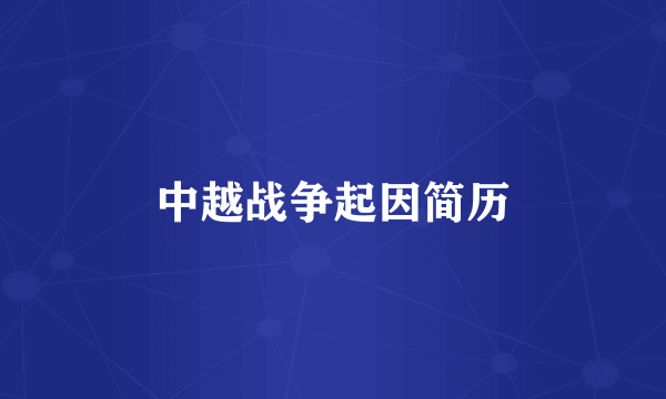 中越战争起因简历