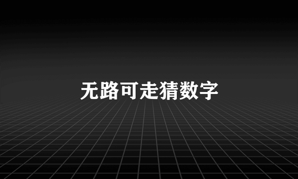 无路可走猜数字