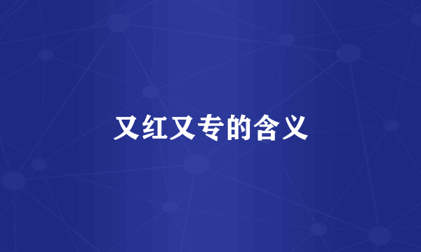 又红又专的含义