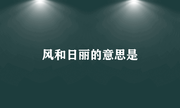 风和日丽的意思是