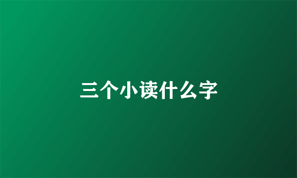 三个小读什么字