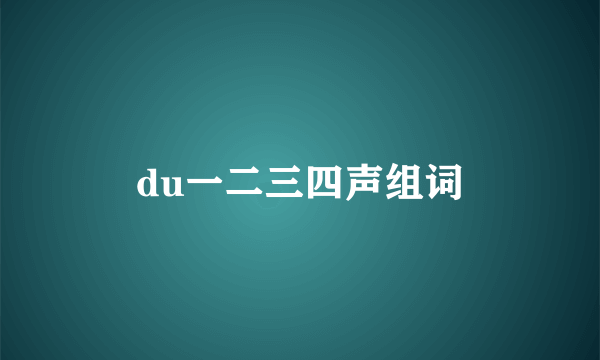 du一二三四声组词