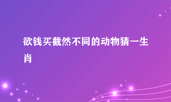 欲钱买截然不同的动物猜一生肖
