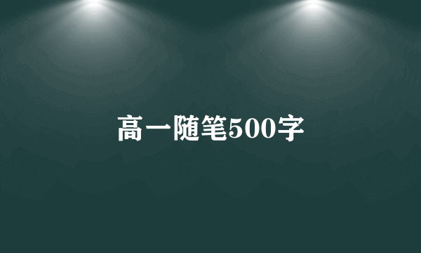 高一随笔500字