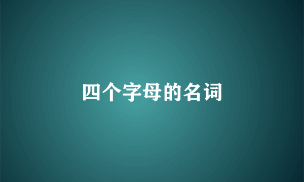 四个字母的名词
