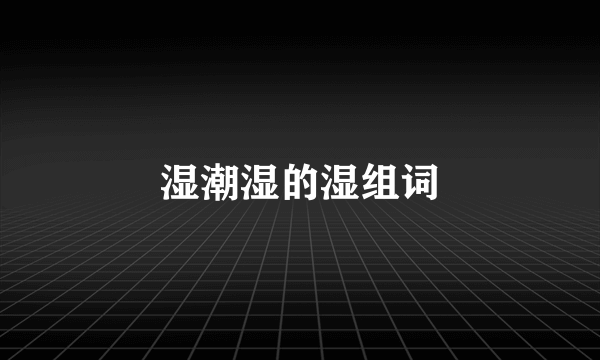 湿潮湿的湿组词