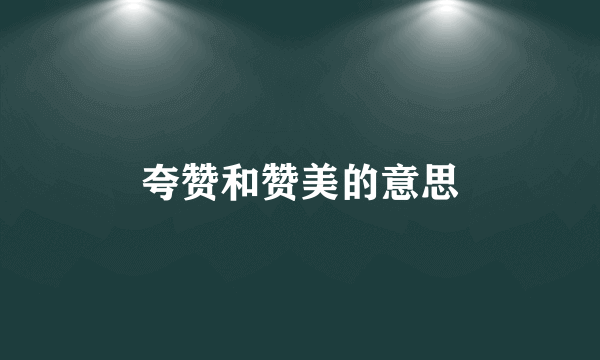夸赞和赞美的意思
