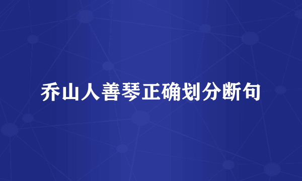 乔山人善琴正确划分断句