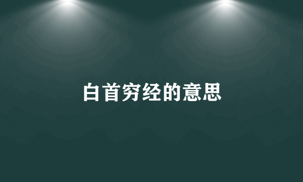 白首穷经的意思