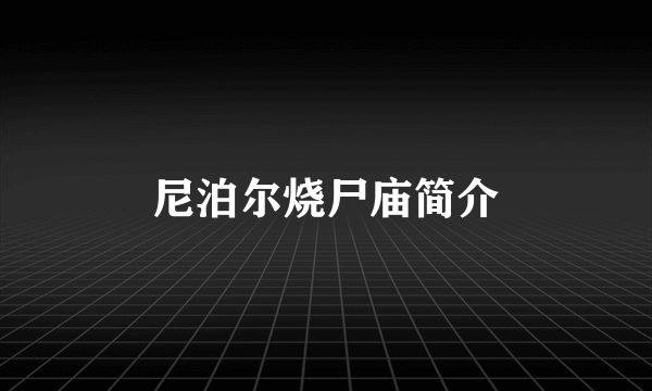 尼泊尔烧尸庙简介