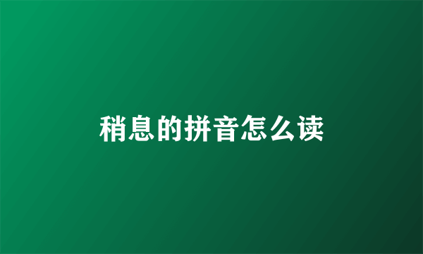 稍息的拼音怎么读