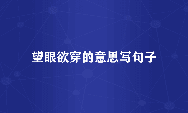 望眼欲穿的意思写句子