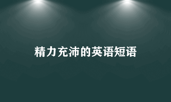 精力充沛的英语短语