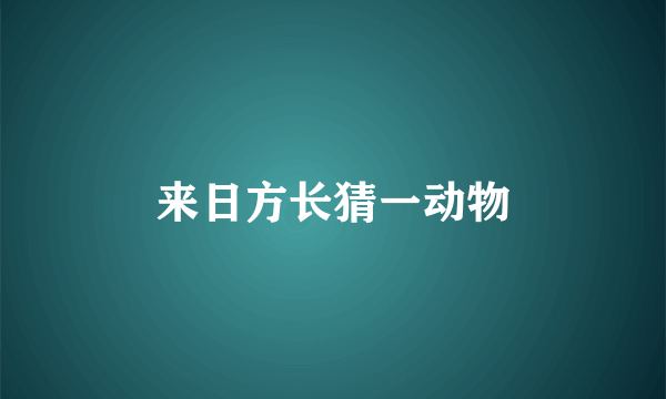 来日方长猜一动物