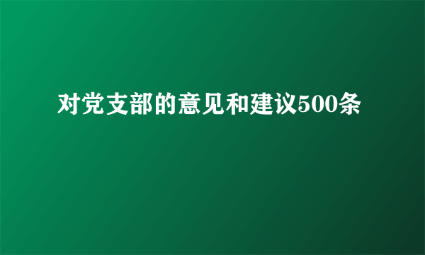 对党支部的意见和建议500条