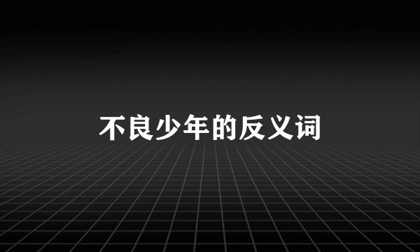 不良少年的反义词