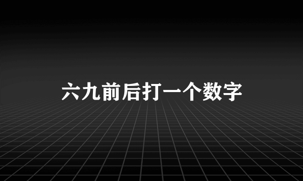 六九前后打一个数字