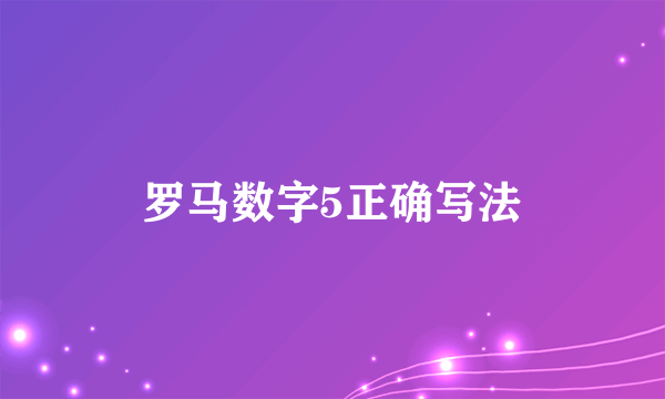 罗马数字5正确写法