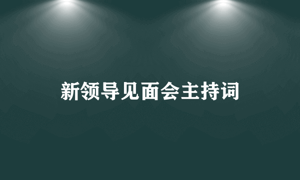 新领导见面会主持词